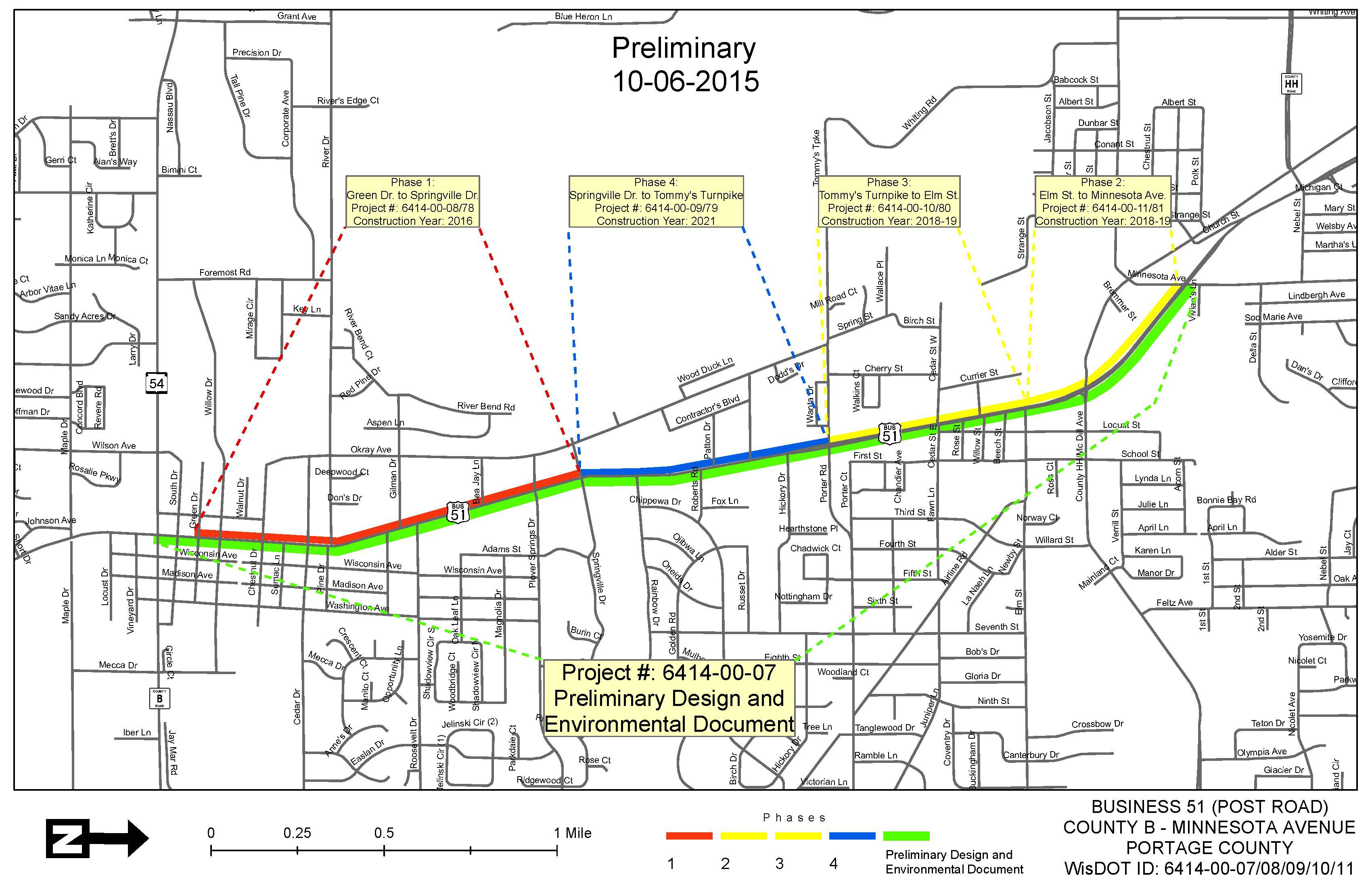 Project schedule map – Business 51 (Post Road)