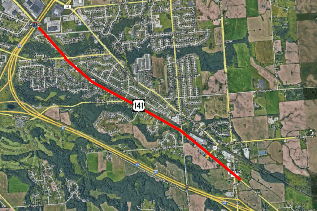 WisDOT is improving 2.6 miles of US 141 between County MM (Ledgeview) and Continental Drive (Bellevue), Brown County, Wisconsin.