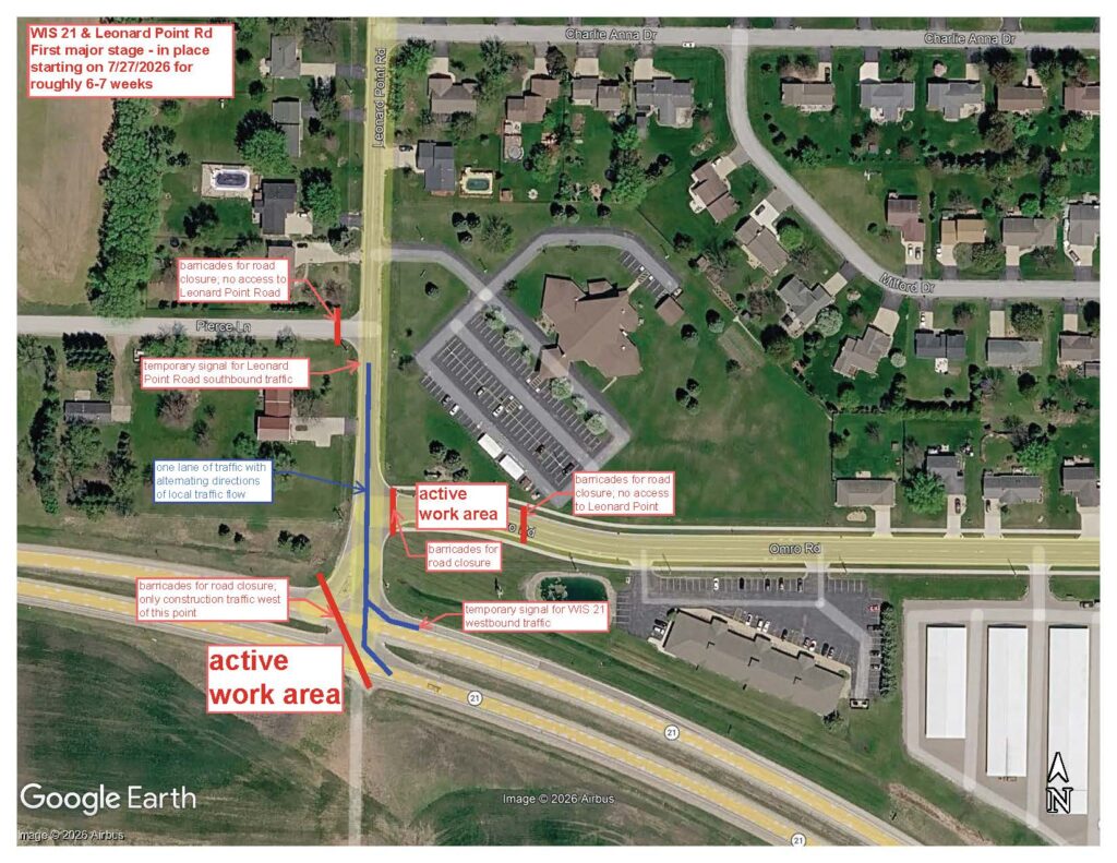 Map of Stage 1 at WIS 21 and Leonard Point Road