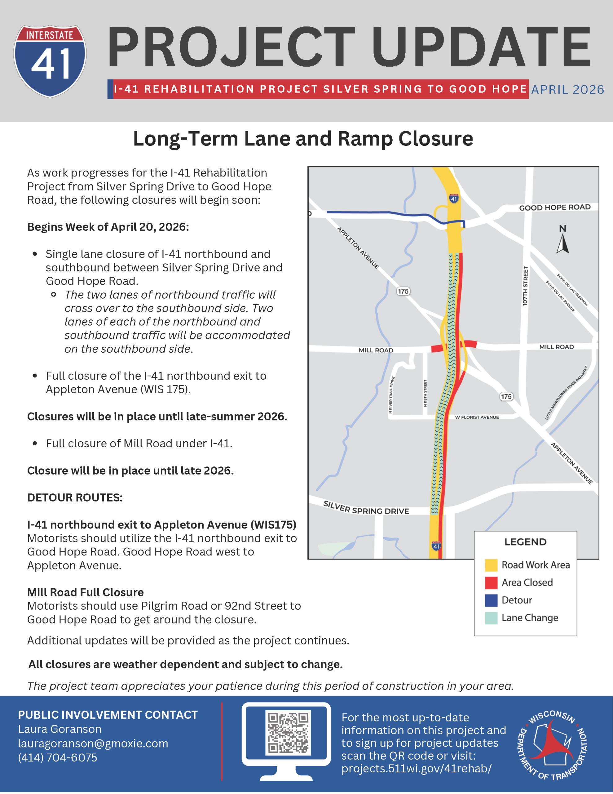 April 13: Upcoming long-term traffic impacts