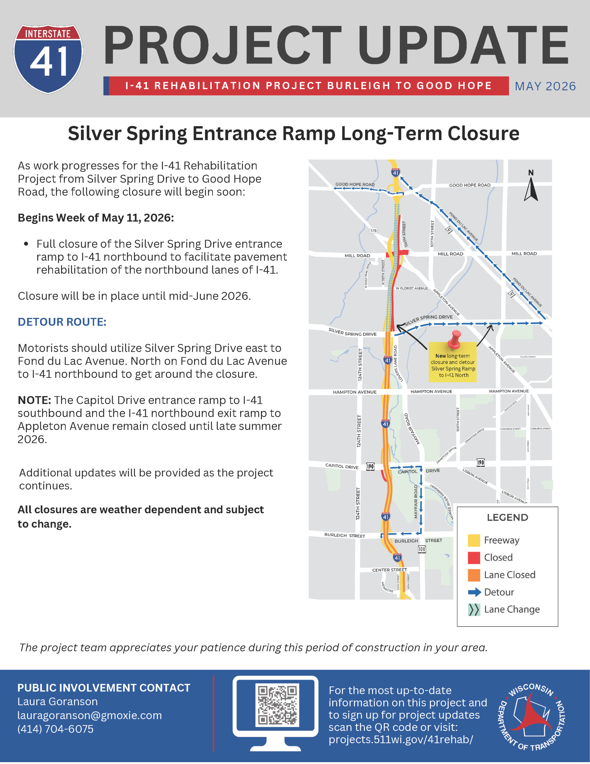 May 8: Long-term Silver Spring Drive ramp closure