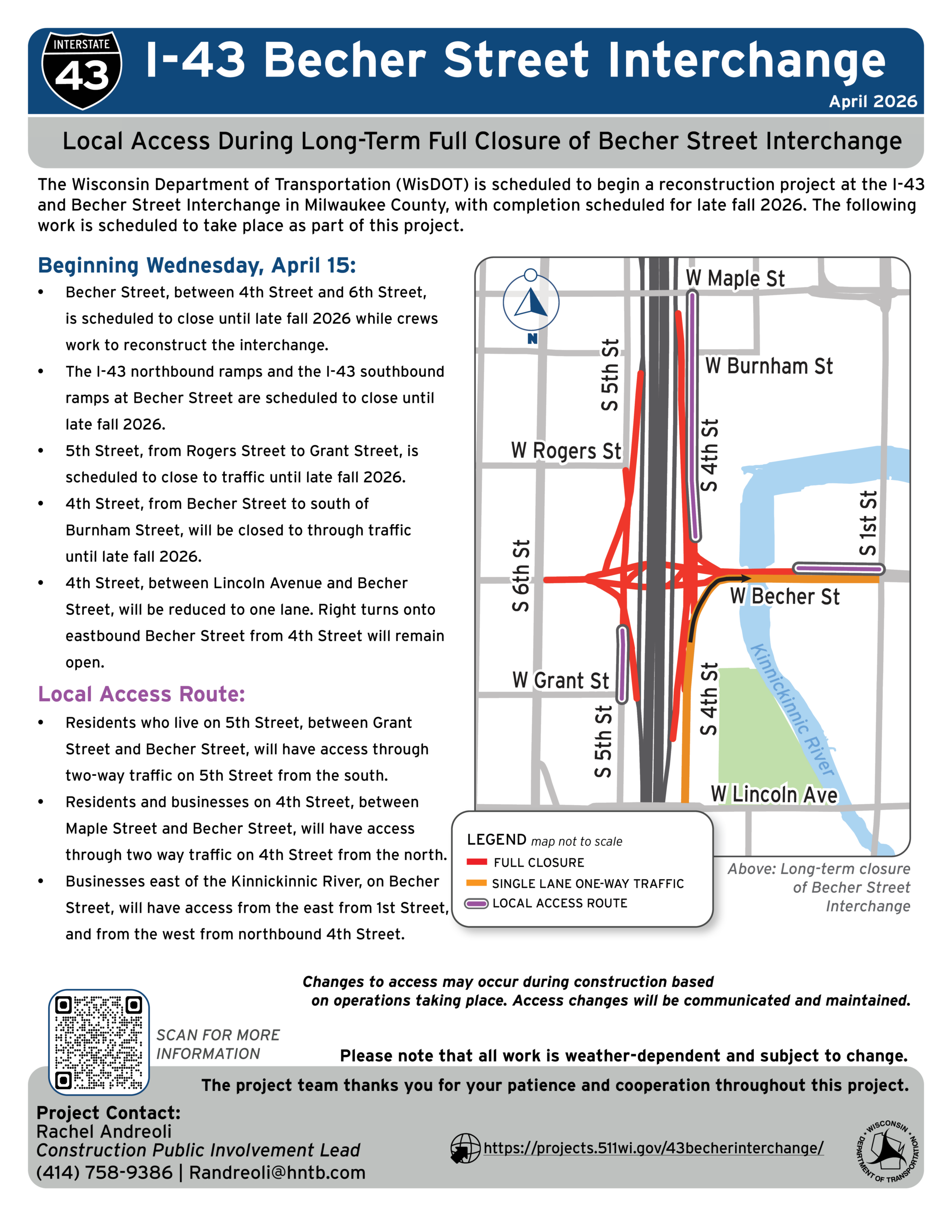 April 8: Local Access During Construction
