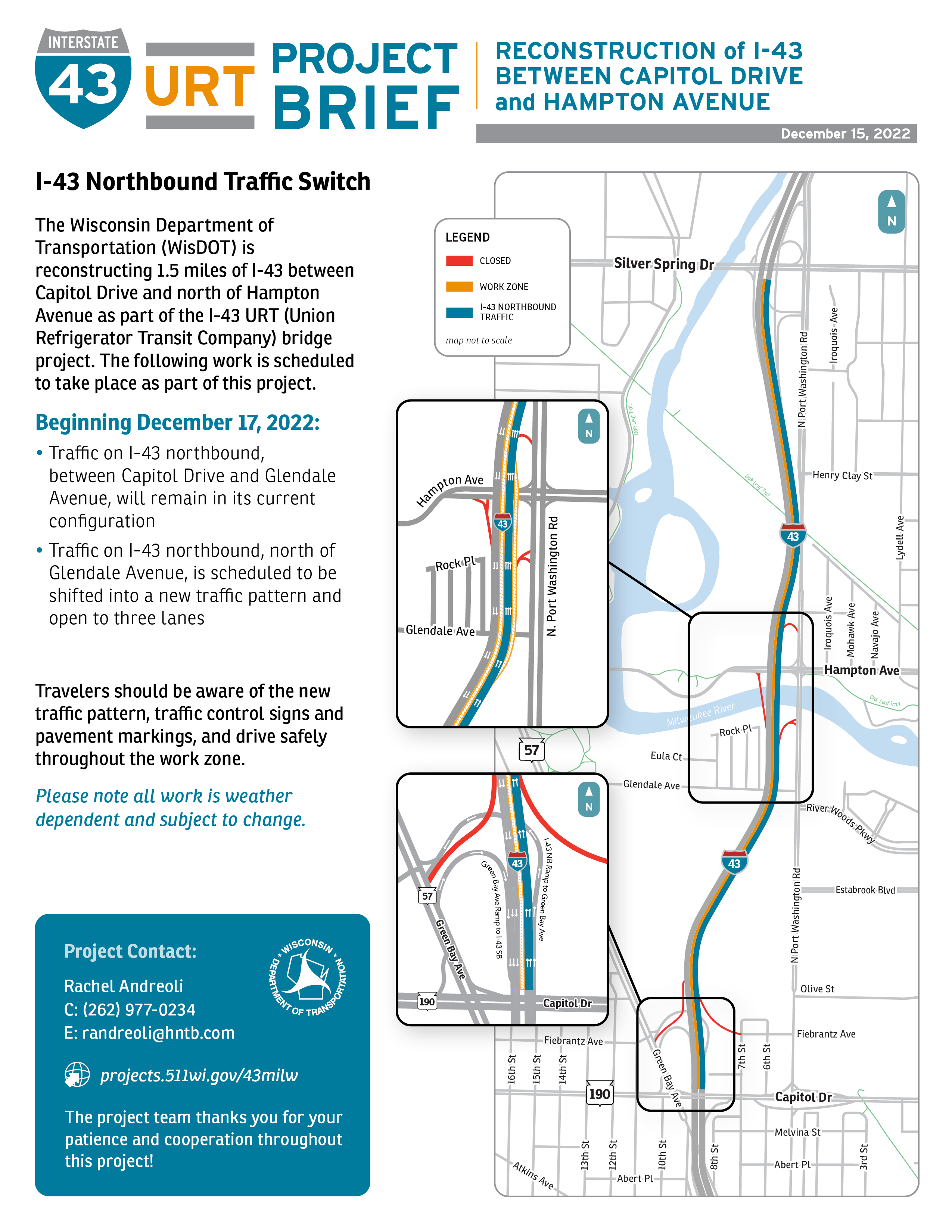 Project Updates – I-43 URT Improvements (Capitol Dr. to Hampton Ave.)