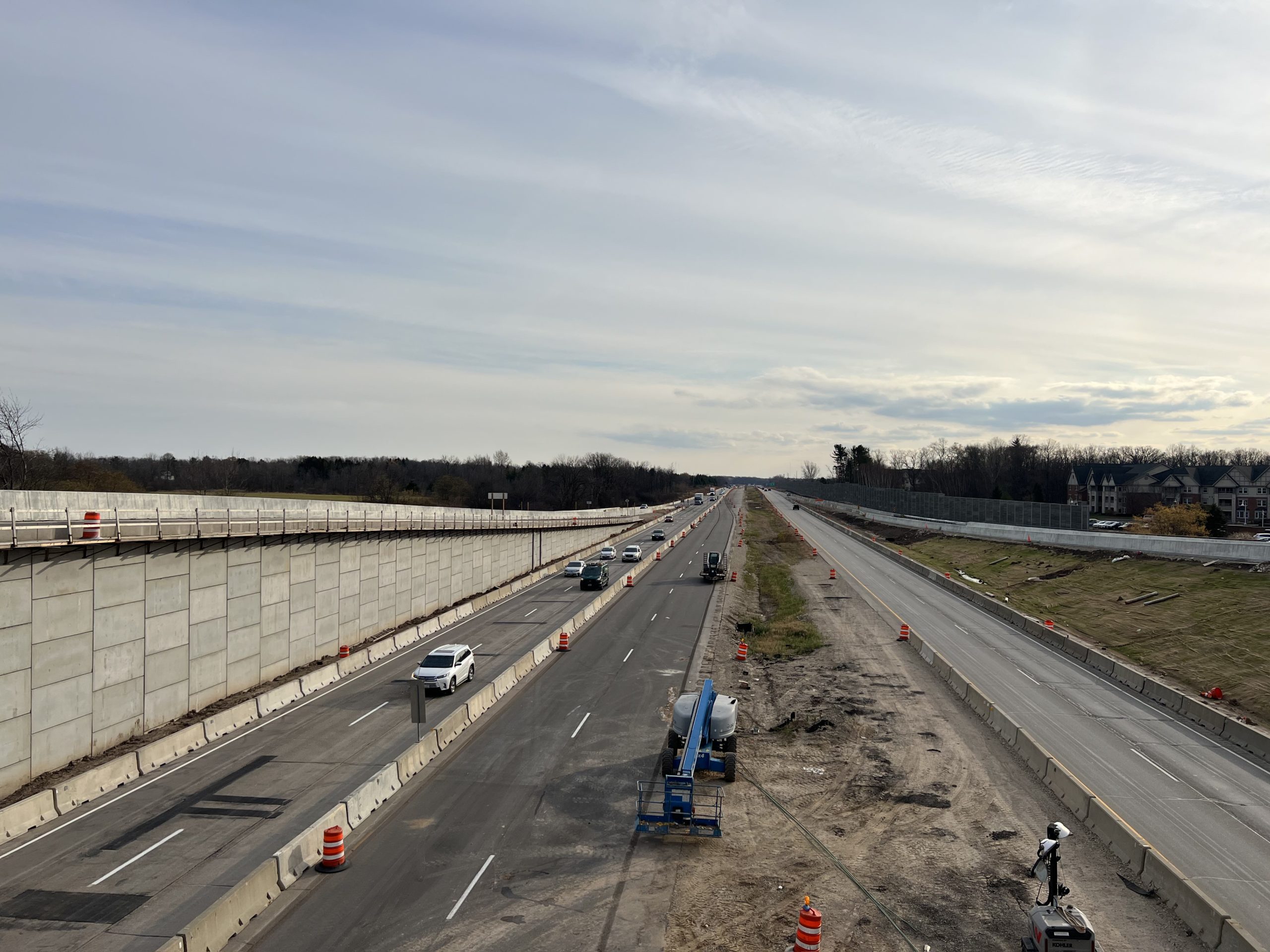 November 17_View of New Highland Road Interchange Ramps and I-43 Mainline Work