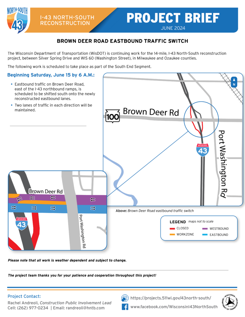 June 15, Brown Deer Road Traffic Switch