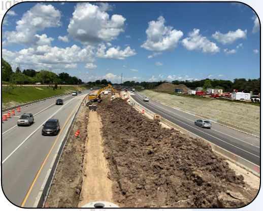 June 13_View of I-43 median work from County Line Road