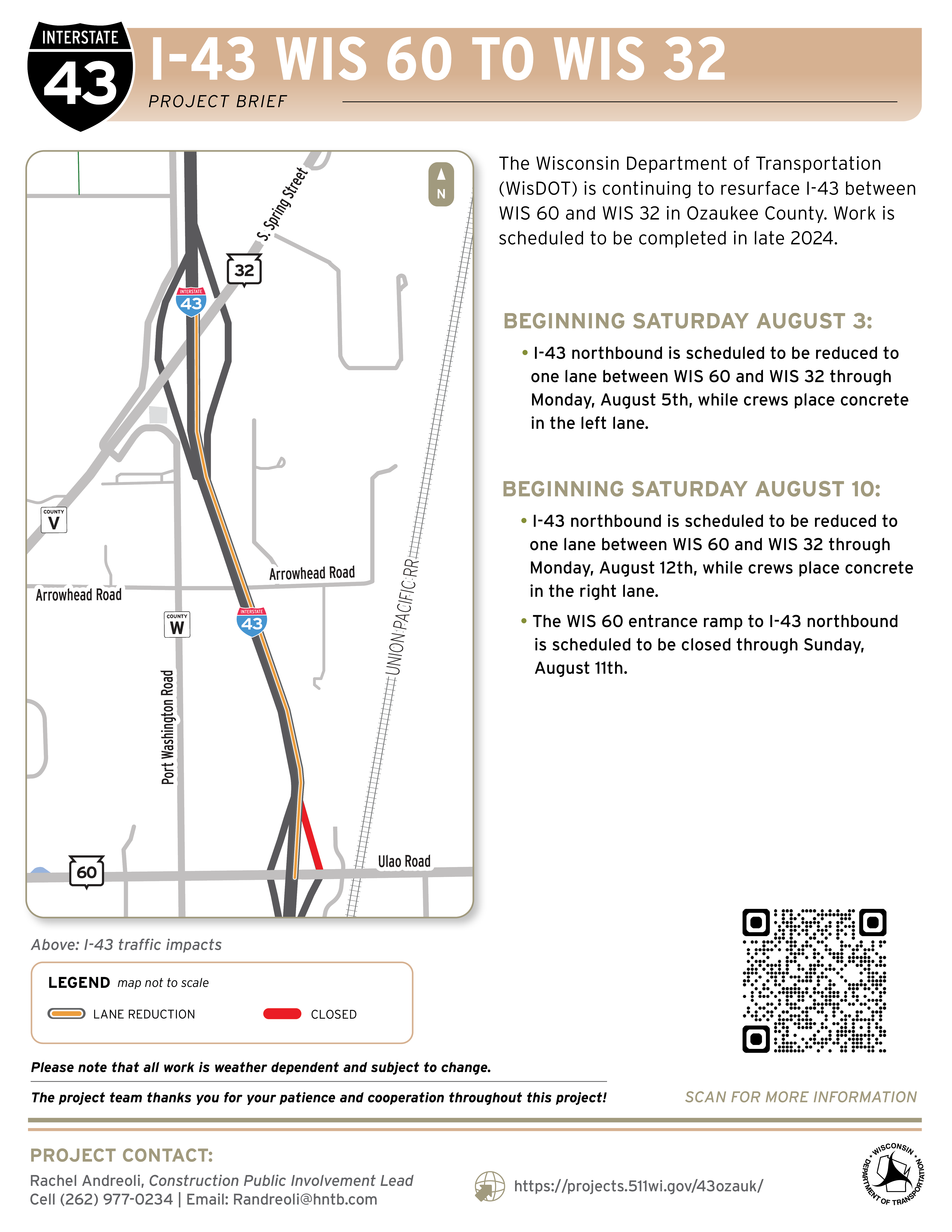 Project Updates – I-43 Resurfacing (WIS 60 to WIS 32)