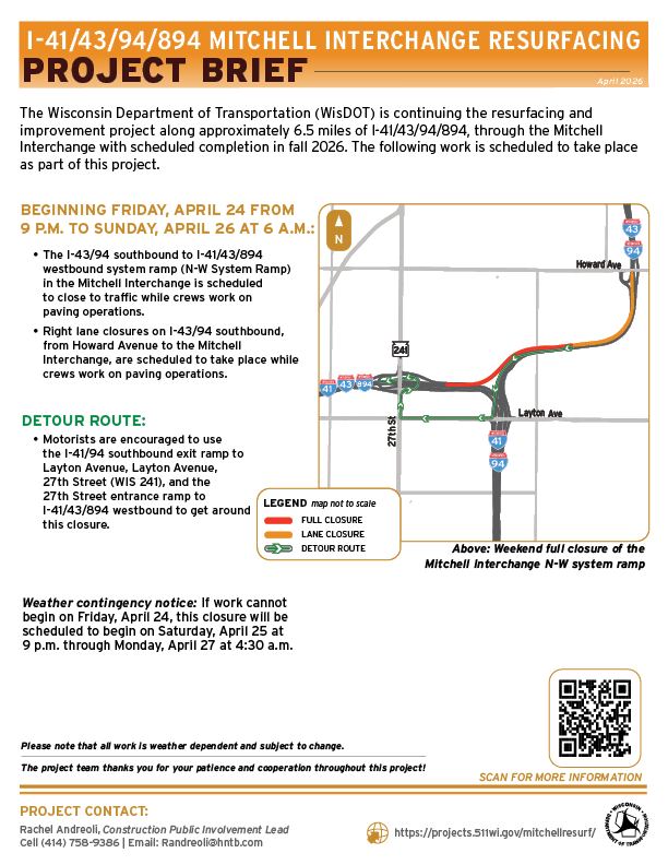 April 20: Upcoming system ramp and lane closures