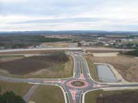 Aerial photo of the Fern Dell roundabout looking SE.