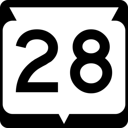 road sign with the number 28
