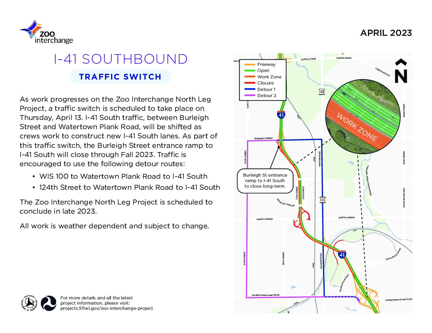 April 2023 I-41 South Traffic Switch