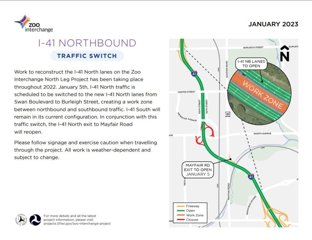 January 2023 – I-41 Northbound traffic switch